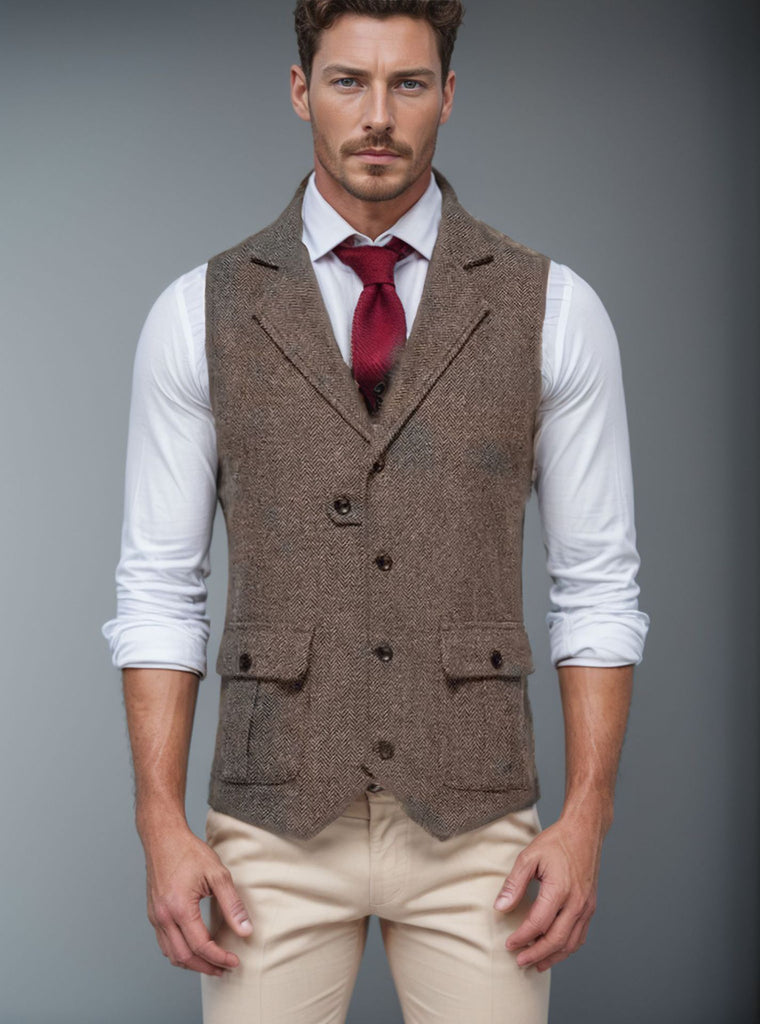 Herren Weste im klassischen Herringbone-Design WW