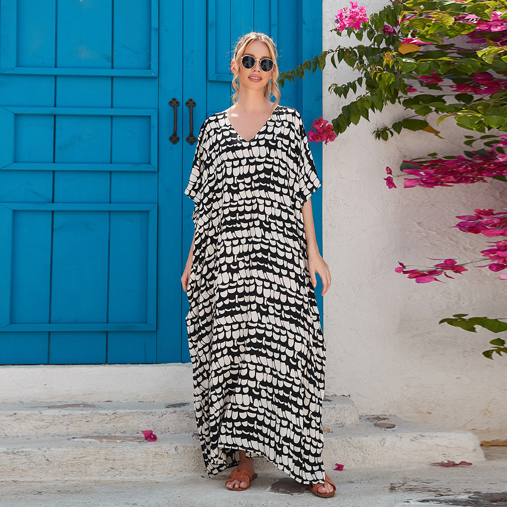 Damen Kaftan mit stilvollem Muster und legerem Schnitt WW