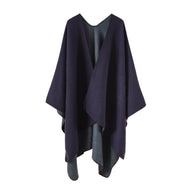 Damen Strickponcho mit asymmetrischem Schnitt und hoher Warmhaltefunktion WW