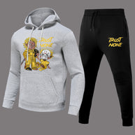 Damen Sportliches Hoodie- und Jogginghose-Set mit kreativen Grafikdesigns WW