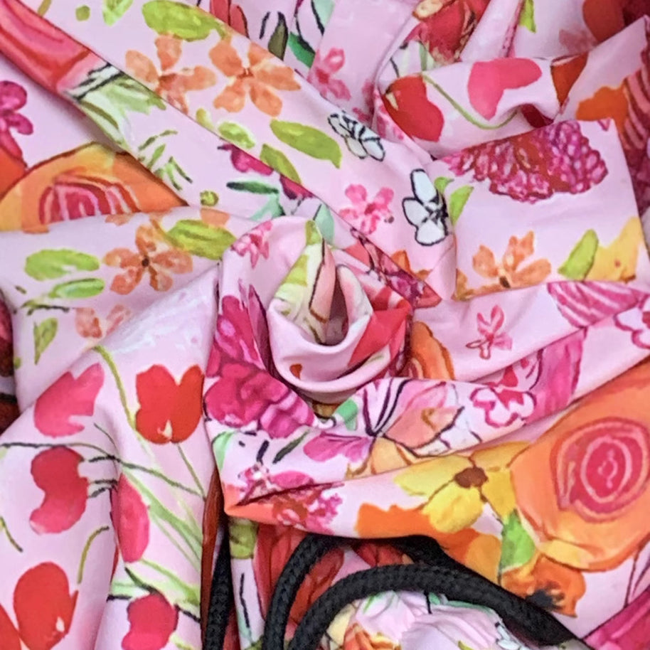 Damen Weite Blumenhose mit elastischem Bund und praktischen Taschen WW