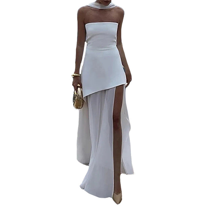 W&W Mode | Elegantes rückenfreies Maxikleid mit Schlitz
