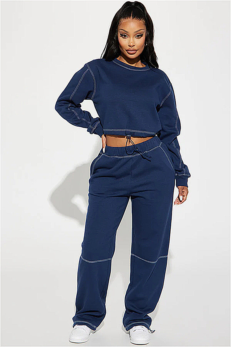 Damen sportliches Cropped-Fleece-Top mit halbem Reißverschluss WW