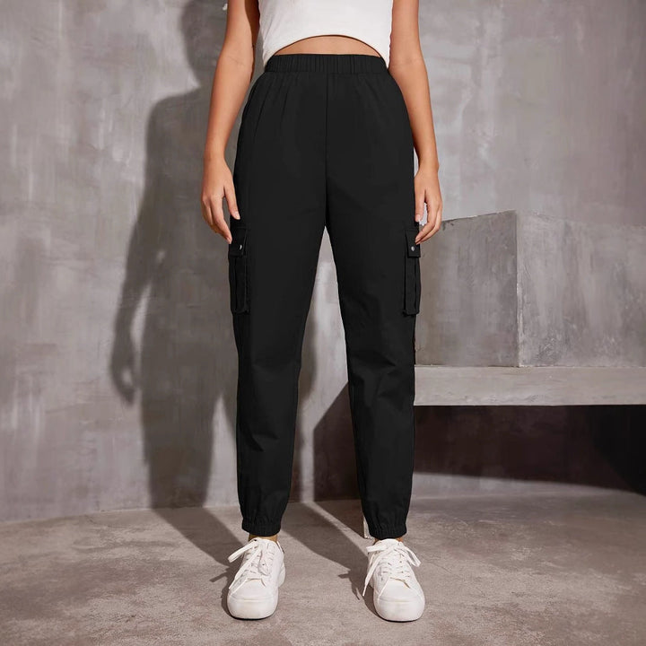 Damen Cargo-Hose mit elastischem Bund und praktischen Seitentaschen W&W Mode