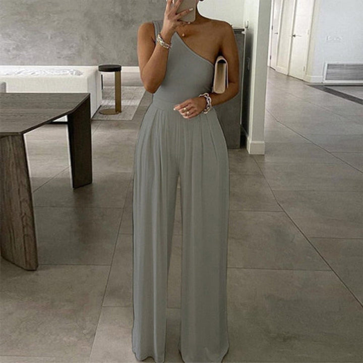 Damen Elegante Ein-schulter Jumpsuit W&W Mode
