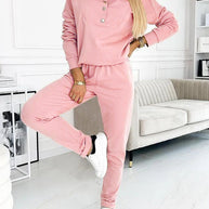 Damen Casual Jumpsuit mit asymmetrischem Ausschnitt und Knopfdetails
