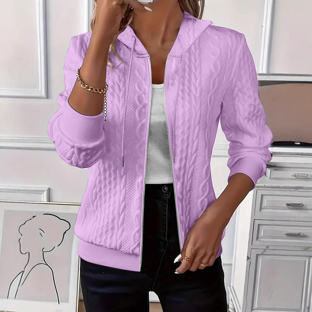 Damen Sportliche Strickjacke mit Kapuze WW