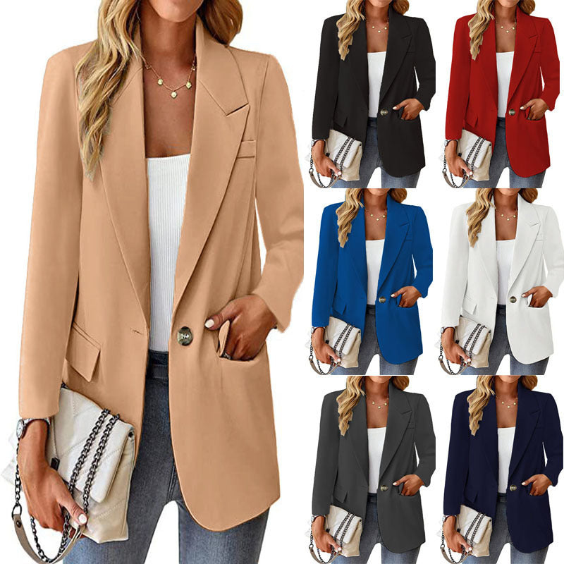 Damen eleganter Blazer mit modernem Schnitt und Taschen WW