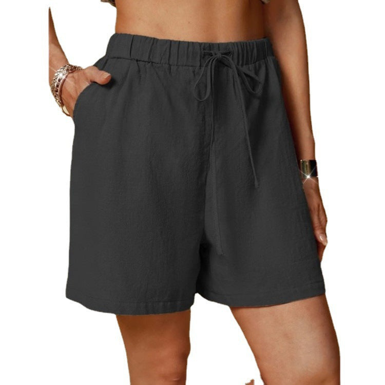 Damen lockere Shorts mit elastischem Bund und praktischen Seitentaschen WW