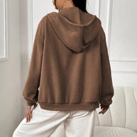 Damen Fleecejacke mit kapuze und praktischen Taschen WW