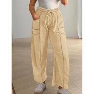 Damen weite Freizeithose mit praktischen Seitentaschen und elastischem Bund WW