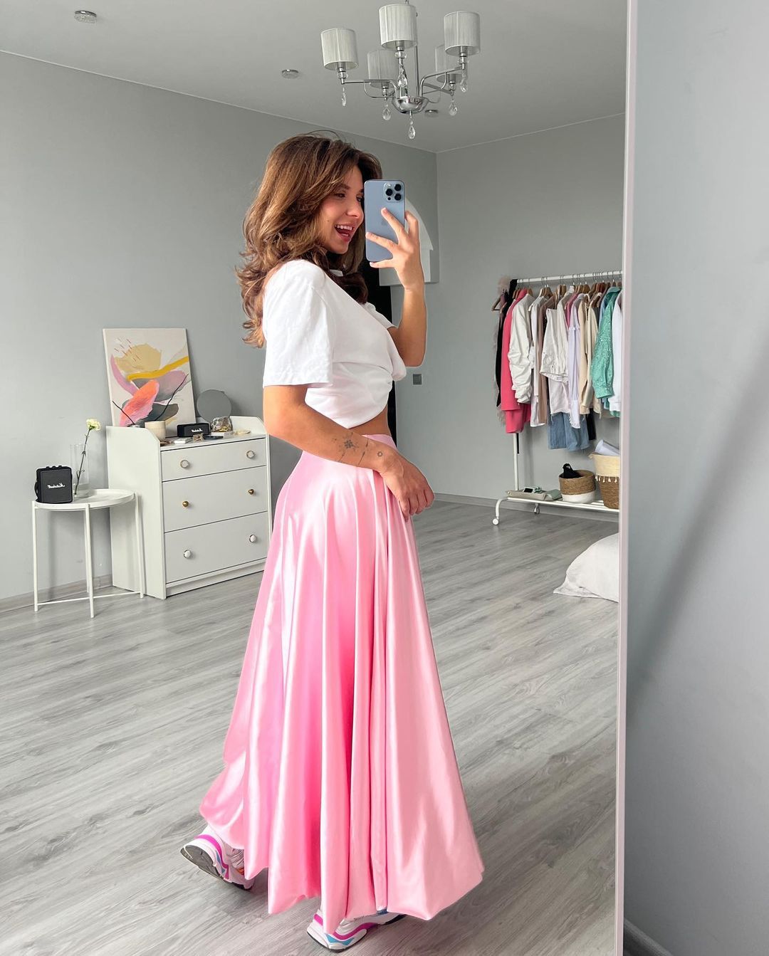Damen elegantermaxirock mit fließendem Schnitt W&W Mode