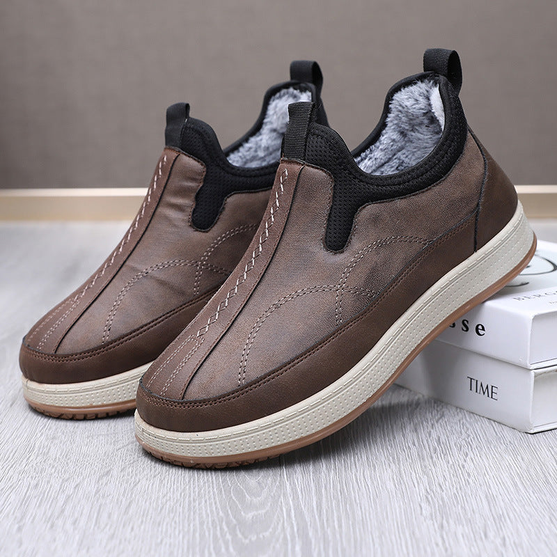 Damen Bequeme Winter-Slipper aus Lederimitat mit warmem Innenfutter WW
