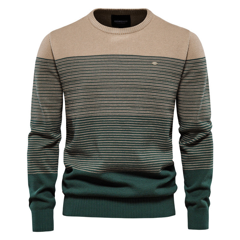 Herren Pulli mit modernem Streifendessin und feinem Strukturmuster WW