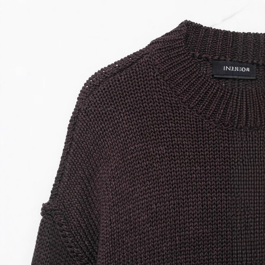 Damen bequemer Strickpullover mit Rundhalsausschnitt und lässigem Schnitt WW