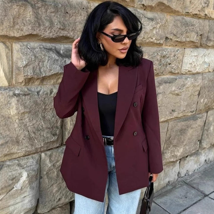 Damen Doppelt geöffneter Blazer mit elegantem Schnitt und feinen Details W&W Mode