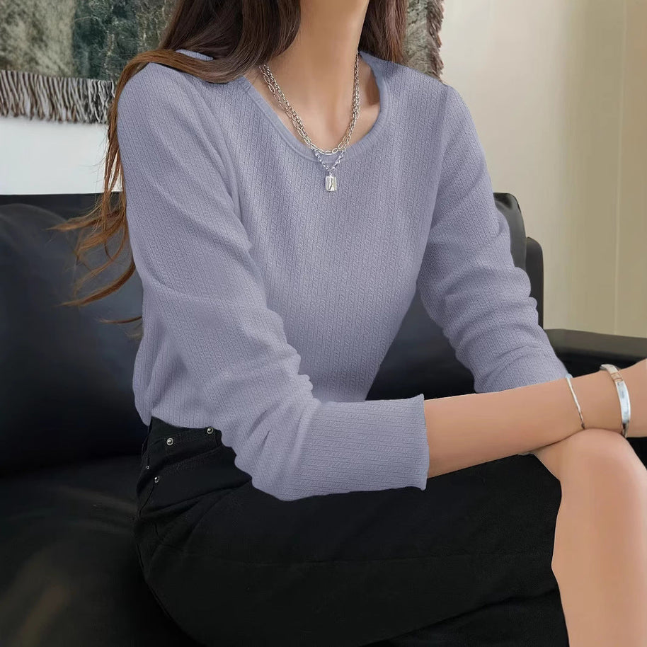 WW | Slim-Fit Vielseitiges Langarm Rundhals-T-Shirt