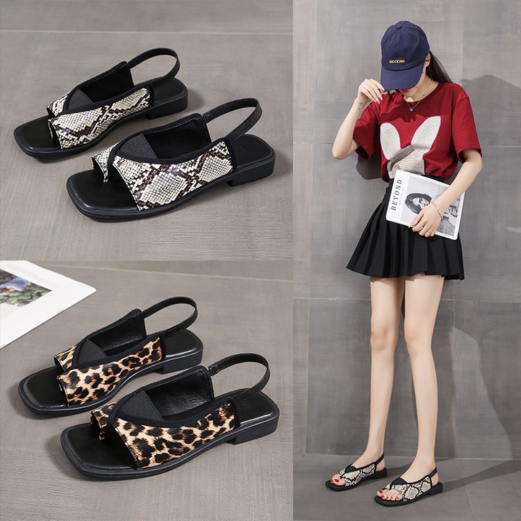 Damen Slingback Sandalen mit modischem Mustermix W&W