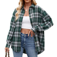 Damen Karierte Oversized Hemdbluse WW