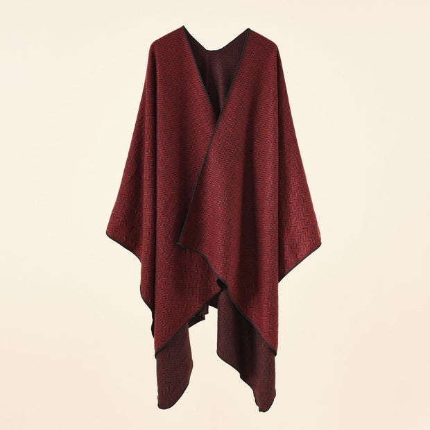 Damen elegante Wickeljacke aus hochwertigem Gewebe mit modernem Herringbone-Muster WW
