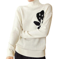 Damen Rollkragenpullover mit floralem Design WW