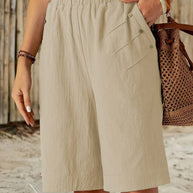Damen lockere Sommer-Shorts mit elastischem Bund und praktischen Seitentaschen WW