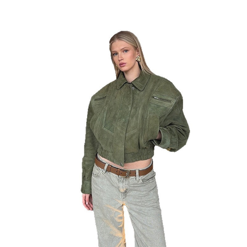 Damen Snacklederjacke mit lässigem Schnitt WW