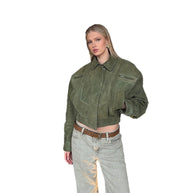 Damen Snacklederjacke mit lässigem Schnitt WW