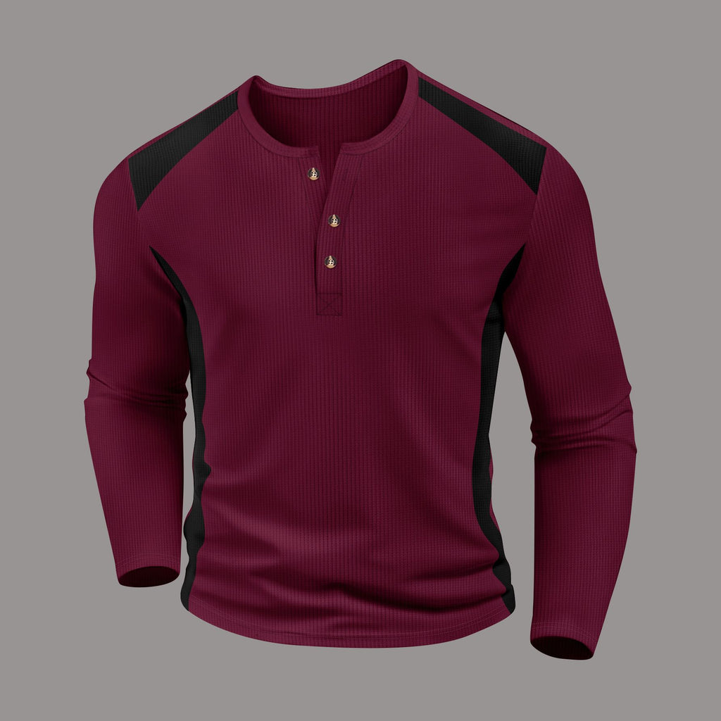 Herren Longsleeve-Shirt mit Knopfleiste und sportlichen Akzenten WW