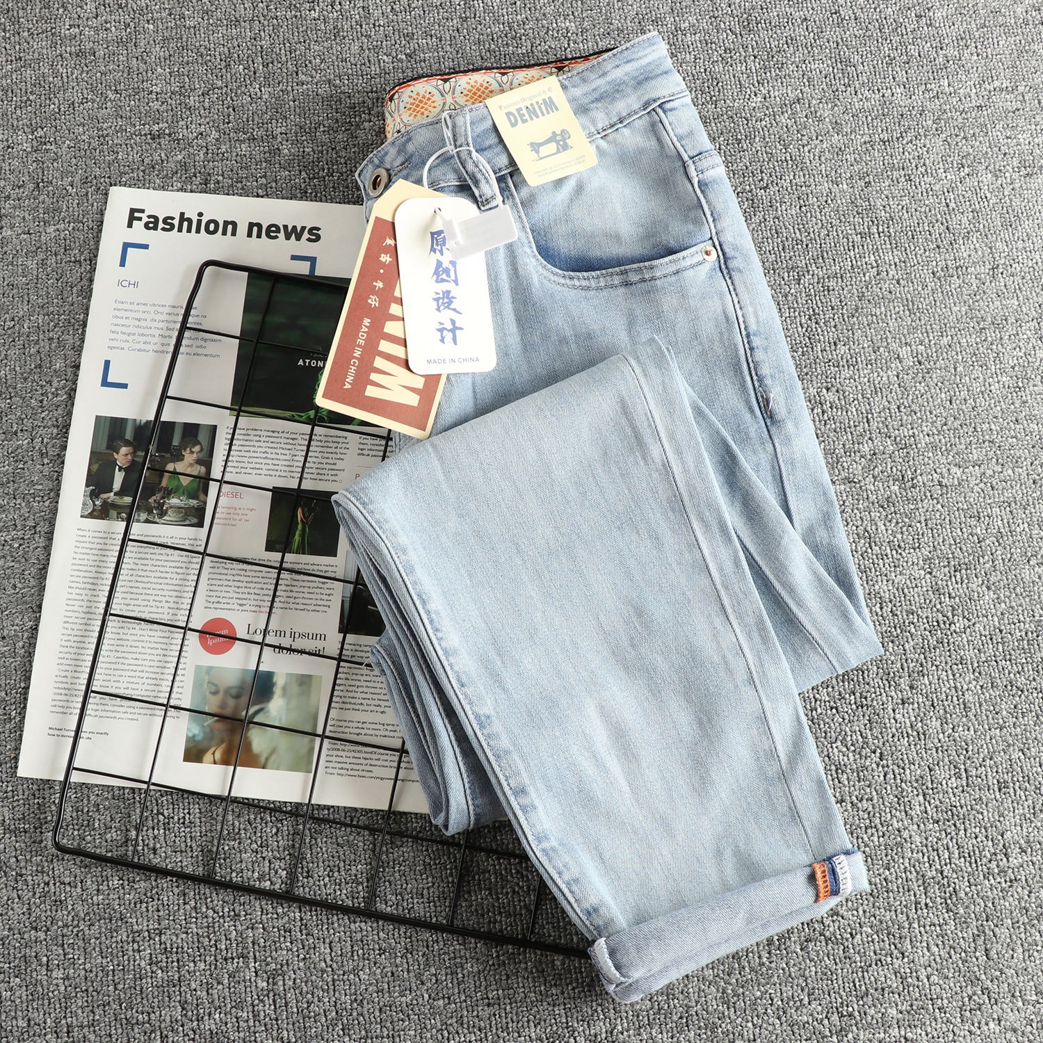 Damen Slim-Fit Jeans mit hohem Bund und Vintage-Effekt WW