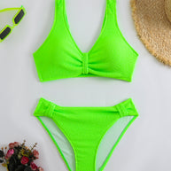 Damen Bikini mit strukturiertem Oberteil und hoher Taille WW