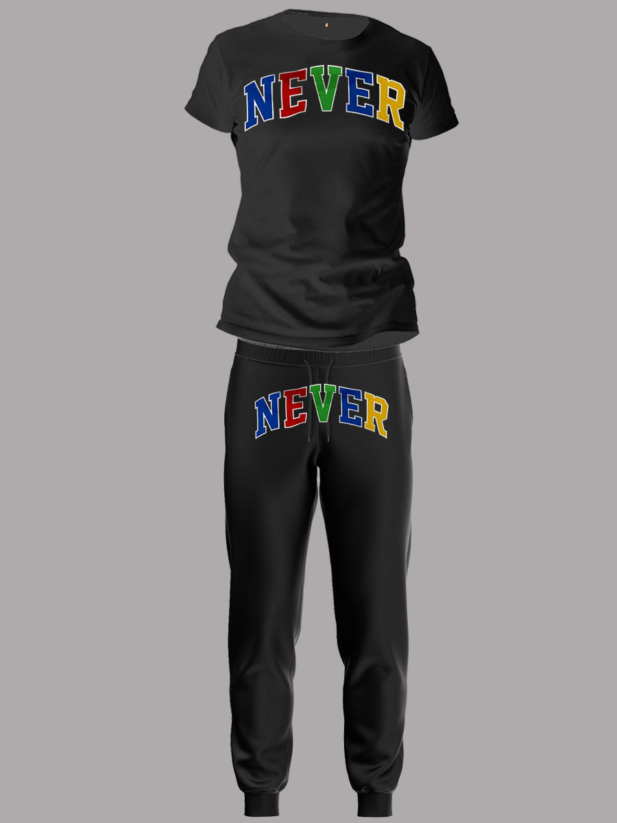 Damen Sportanzug mit motivierendem Aufdruck WW