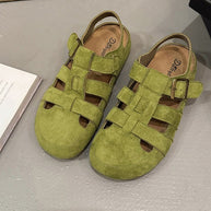 Damen Riemensandalen aus weichem Wildleder mit verstellbarem Riemendesign und rutschfester Sohle WW