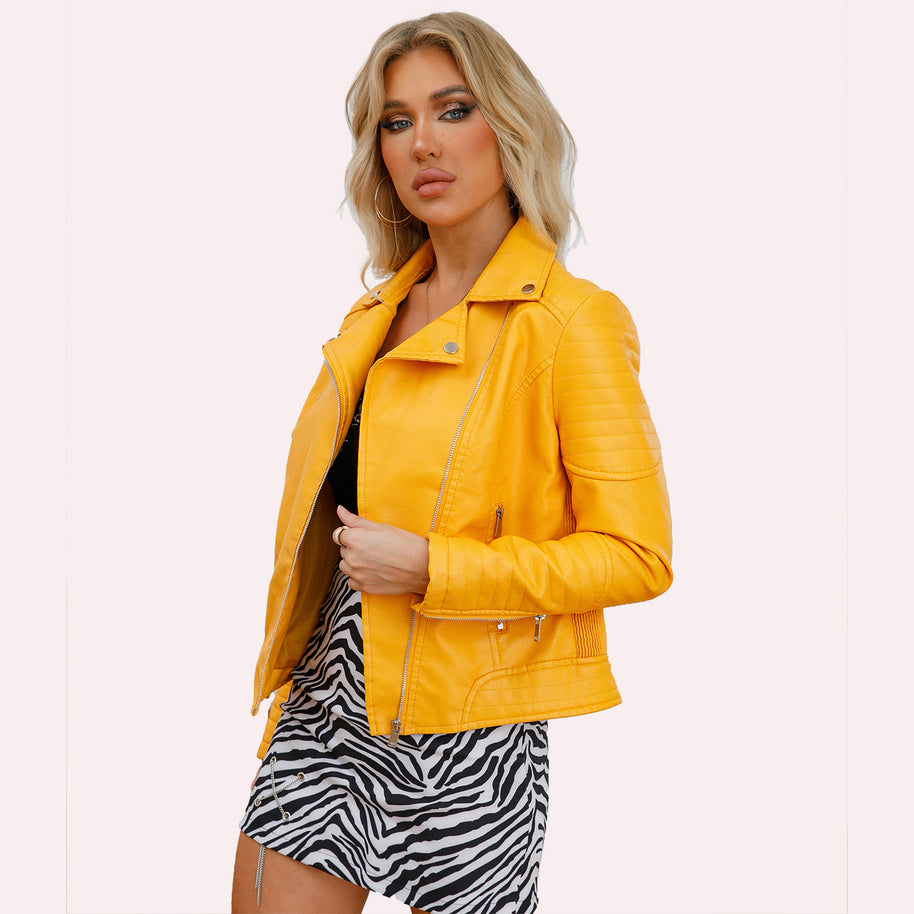 Damen Bikerjacke mit modischen Steppdetails und asymmetrischem Reißverschluss WW
