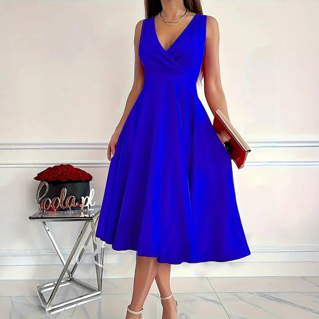 Damen A-Linien-Kleid mit V-Ausschnitt und schmeichelndem Schnitt WW