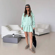 Damen Sportives Hoodie und Rock Set WW