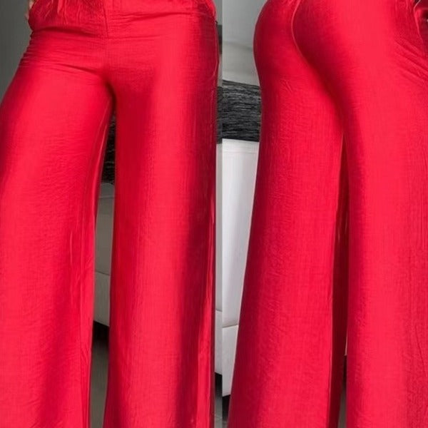 Damen Weite High-Waist-Hosen mit edlem Gürtel-Detail WW