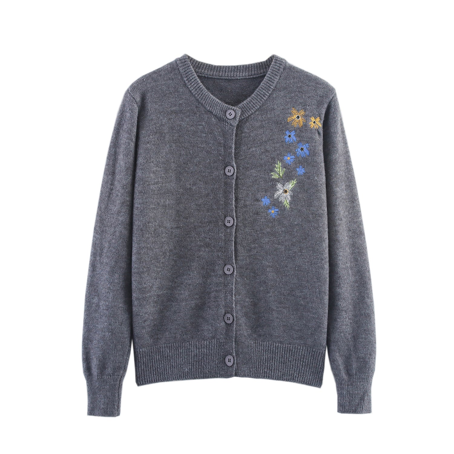 Damen Strickjacke mit floralen Stickereien WW
