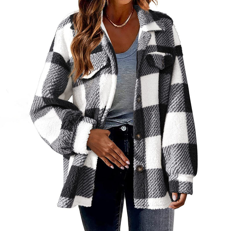 W&W Mode | Lässiger Warmer Karierter Mantel