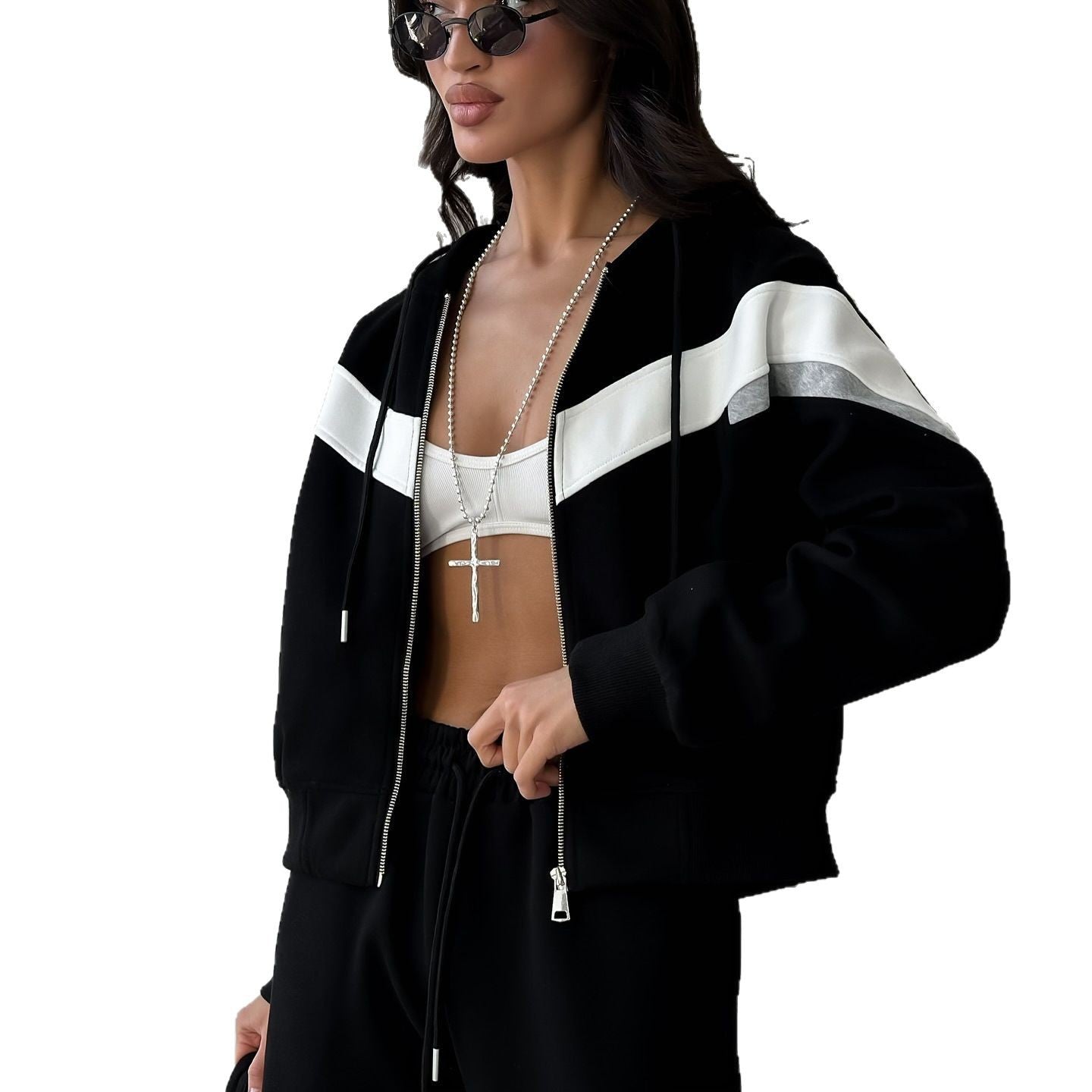 Damen sportliches Jogginganzug-Set mit modernem Schnitt und trendigen Akzenten WW