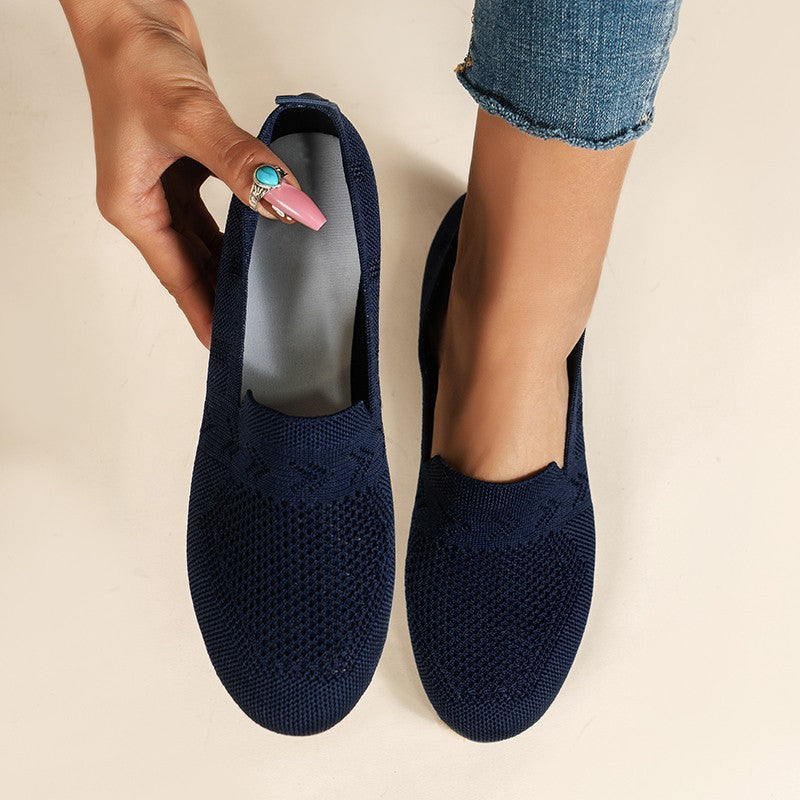 Damen Slip-On Sneakers mit atmungsaktiver Netzstruktur und elastischem Komfort WW