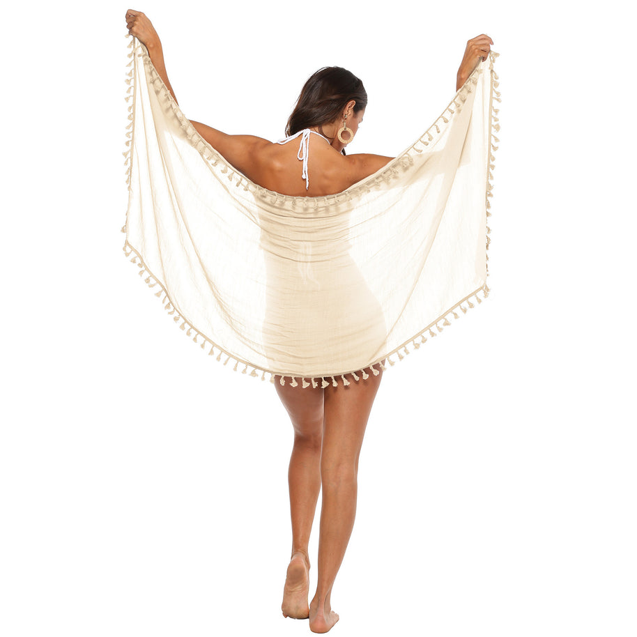 Damen Strandtuch mit Quasten WW