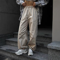 Damen Bequeme und stylische High-Waist Freizeithose WW