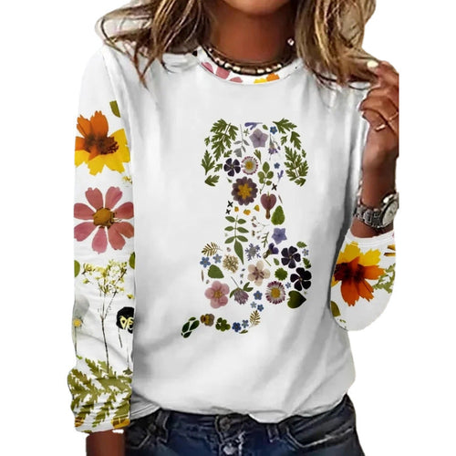 W&W Mode | Floral Rundhalsausschnitt T-Shirt