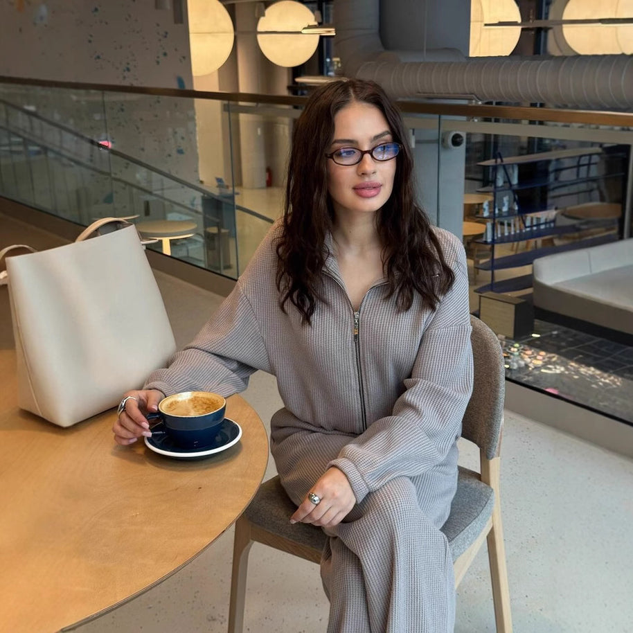 Damen Strickanzug mit Reißverschluss WW