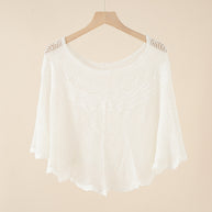 Damen luftiger Strickponcho im modernen Design WW