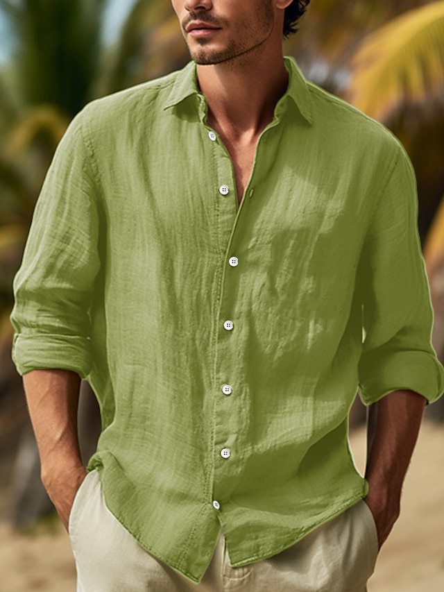 Herren lässige Leinenhemd WW