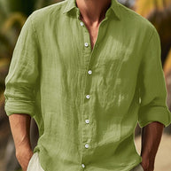 Herren lässige Leinenhemd WW