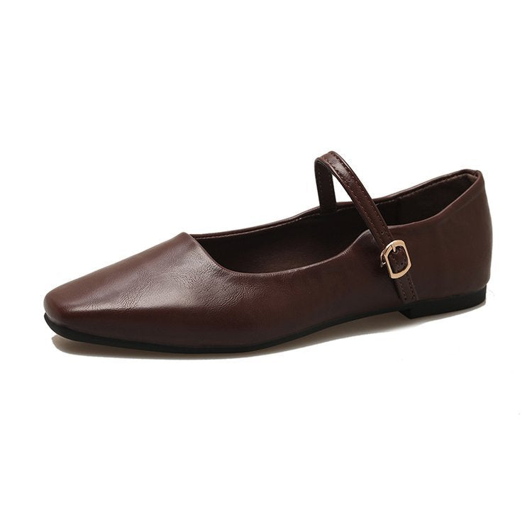 Damen-Mary-Jane-Ballerinas mit Riemchen und gepolsterter Innensohle