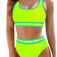 Damen Sportliches Bikini-Set mit Hochbund und komfortablem Oberteil WW